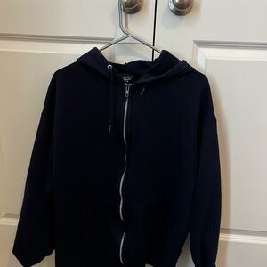 Jerzees Navy Hooded Varsity Jacket